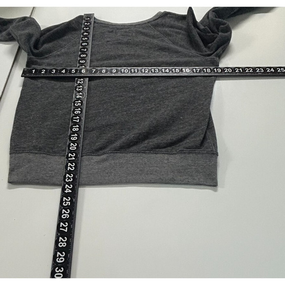 Abercrombie & Fitch Y2K Sweatshirt Womens Medium Gray Raised Logo New York - Picture 6 of 11